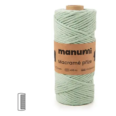 Manumi Macramé příze stáčená 3mm Eukalyptus - 3 ks