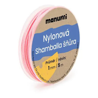 Manumi Nylonová šňůrka na Shamballa náramky 1mm/5m světle růžová č.17 - 5 ks