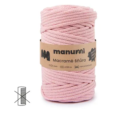 Manumi Macramé šňůra 5mm světle růžová - 3 ks