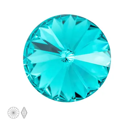 Preciosa MC Rivoli MAXIMA SS47 Blue Zircon - 2 ks