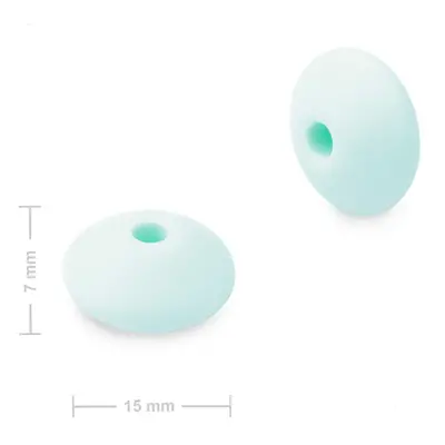 Silikonové korálky lentilky 12x7mm Baby Blue - 30 ks