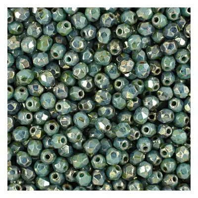 Manumi české broušené korálky 3mm Light Metallic Green - 300 ks