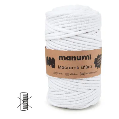 Manumi Macramé šňůra 5mm bílá - 3 ks