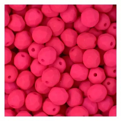 Manumi české broušené korálky 6mm Neon Pink - 150 ks