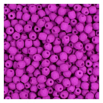 Manumi české broušené korálky 3mm Neon Dark Purple - 60 ks