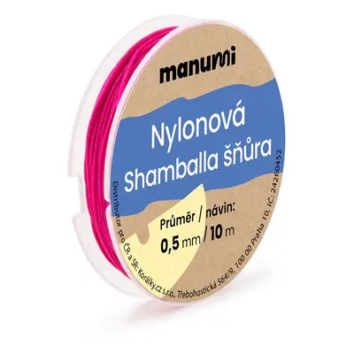 Manumi Nylonová šňůrka na Shamballa náramky 0,5mm/10m tmavě růžová č.5 - 5 ks