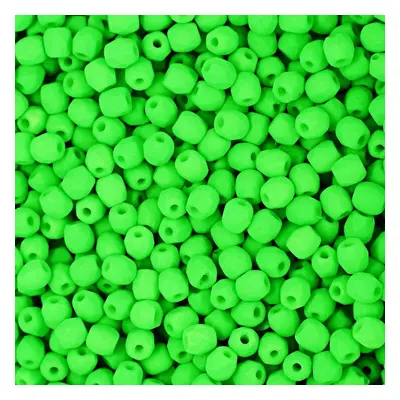 Manumi české broušené korálky 3mm Neon Green - 60 ks