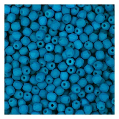 Manumi české broušené korálky 3mm Neon Blue - 300 ks