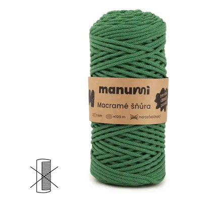 Manumi Macramé šňůra 3mm zelená - 3 ks