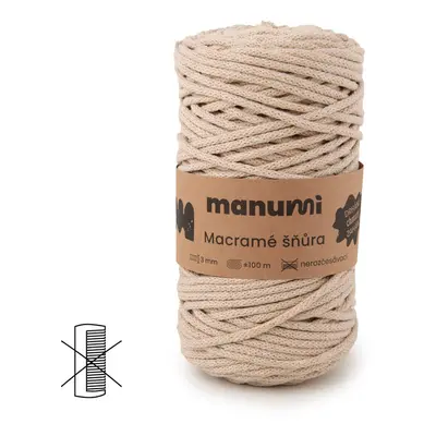 Manumi Macramé šňůra 3mm cappuccino - 3 ks