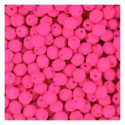 Manumi české broušené korálky 4mm Neon Pink - 225 ks