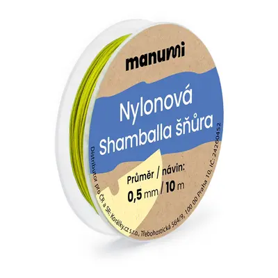 Manumi Nylonová šňůrka na Shamballa náramky 0,5mm/10m zelená č.12 - 5 ks