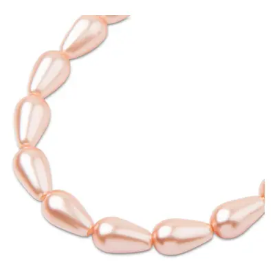 Preciosa perla hruška 10x6mm Pearl Effect Peach - 12 ks