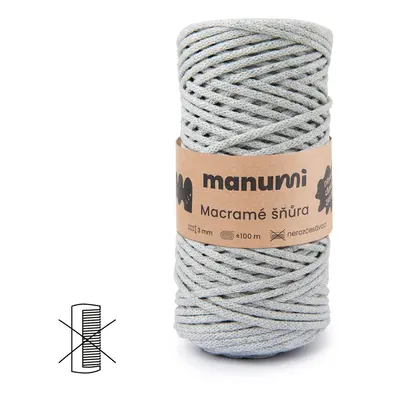 Manumi Macramé šňůra 3mm světle šedá - 3 ks