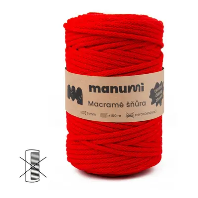 Manumi Macramé šňůra 5mm červená - 3 ks