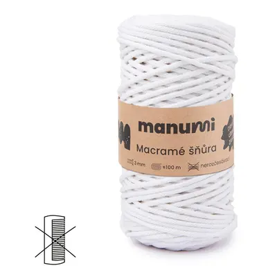 Manumi Macramé šňůra 3mm bílá - 3 ks