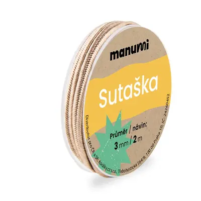 Manumi Sutaška 3mm/2m tmavě béžová - 5 ks