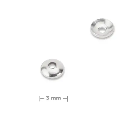 Stříbrný bižuterní kaplík 3 x 1 mm - 50 ks