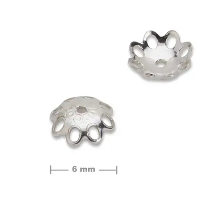 Stříbrný bižuterní kaplík 6 x 1 mm - 20 ks