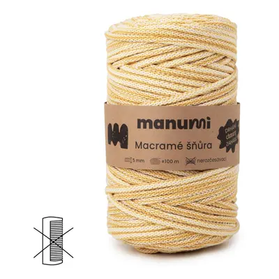 Manumi Macramé šňůra 5mm žlutý mix - 3 ks