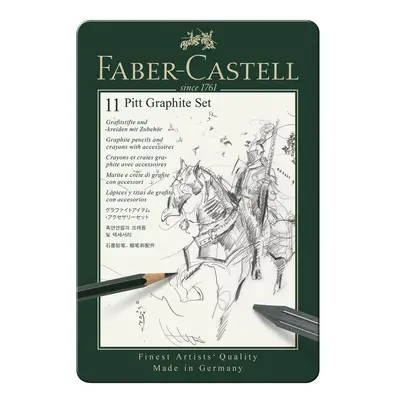 Faber-Castell sada grafitových tužek Pitt Monochrome v plechové krabičce 11 ks - 1 sada