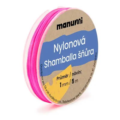 Manumi Nylonová šňůrka na Shamballa náramky 1mm/5m neonová růžová č.19 - 1 ks