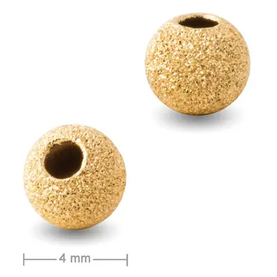 Stříbrný korálek stardust 4 mm pozlacený 24K zlatem - 2 ks