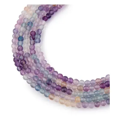 Korálky z minerálu Fluorit gradient 3mm broušené - 18 cm