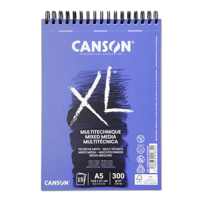 Canson skicák XL Mix-Med Textured 15 listů A5 300 g/m² - 1 ks