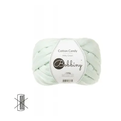 Bobbiny Macramé příze Cotton Candy milky green - 1 ks