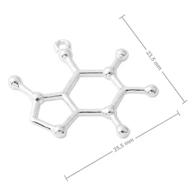 Stříbrný přívěsek chemický vzorec kofein - 1 ks