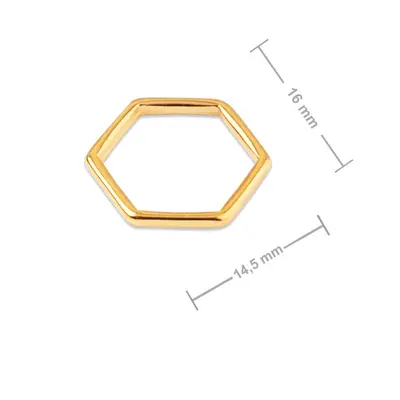 Manumi spojovací díl hexagon 16x14,5mm pozlacený - 1 ks