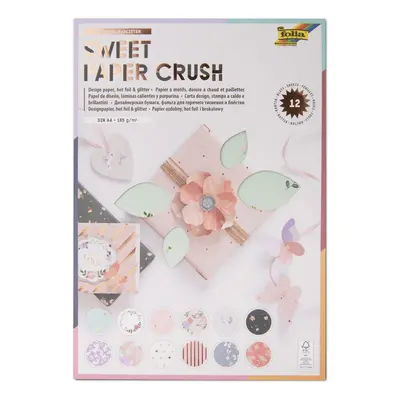 Sada papírů s kovovými a glitrovými efekty Sweet paper crush 12 listů A4 165g/m² - 1 sada