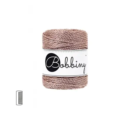 Bobbiny metallic Macramé příze stáčená 3PLY 3mm Rose Gold - 1 ks