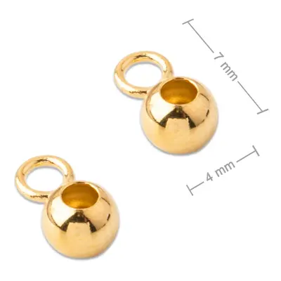 Stříbrný distanční kroužek 7 x 4 mm pozlacený 24K zlatem - 2 ks