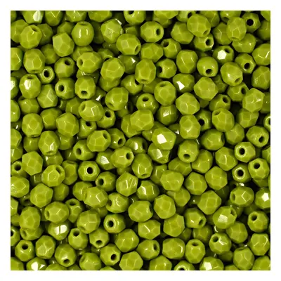 Manumi české broušené korálky 3mm Opaque Olivine - 60 ks