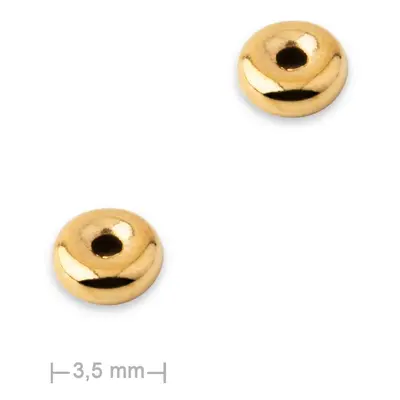 Stříbrný distanční kroužek 3,5 x 1 mm pozlacený 24K zlatem - 20 ks