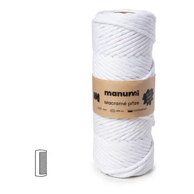 Manumi Macramé příze stáčená 5mm bílá - 1 ks