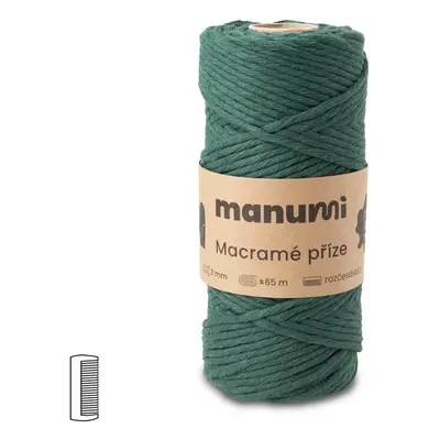 Manumi Macramé příze stáčená 3mm tmavě zelená - 1 ks