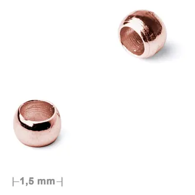 Zamačkávací rokajl 1,5mm v barvě rose gold - 200 ks