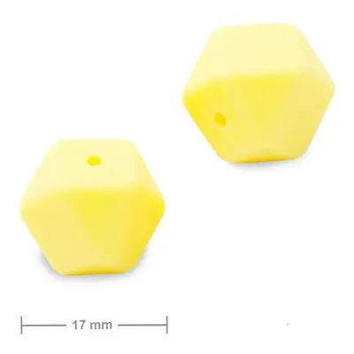 Silikonové korálky hexagon 17mm Icecream Yellow - 10 ks