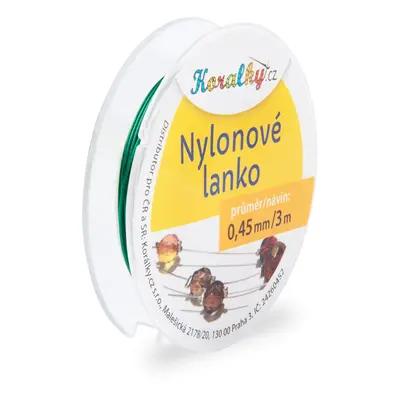 Nylonové lanko 0,45mm/3m zelené č.9 - 5 ks