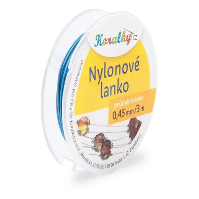 Nylonové lanko 0,45mm/3m pastelově modré č.10 - 5 ks