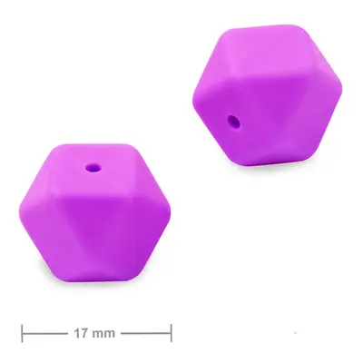 Silikonové korálky hexagon 17mm Lavender - 2 ks