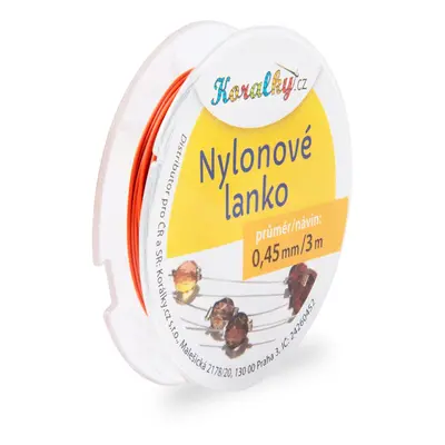 Nylonové lanko 0,45mm/3m pastelově oranžové č.6 - 1 ks