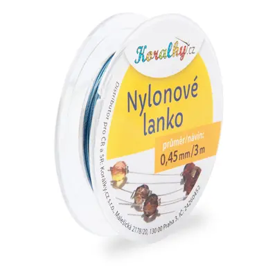 Nylonové lanko 0,45mm/3m ocelově modré č.11 - 1 ks