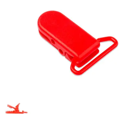 Plastový klip na dudlík 37x16x9mm Cheeky Red - 10 ks