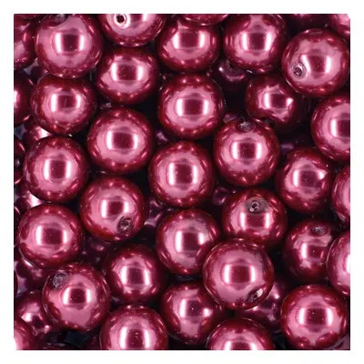 Manumi české voskové perle 12mm bordo - 15 ks