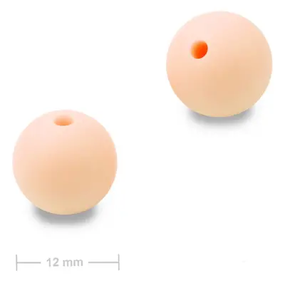 Silikonové kulaté korálky 12mm Sweet Peach - 20 ks