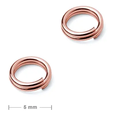 Dvojitý protikroužek 5mm v barvě rose gold - 100 ks